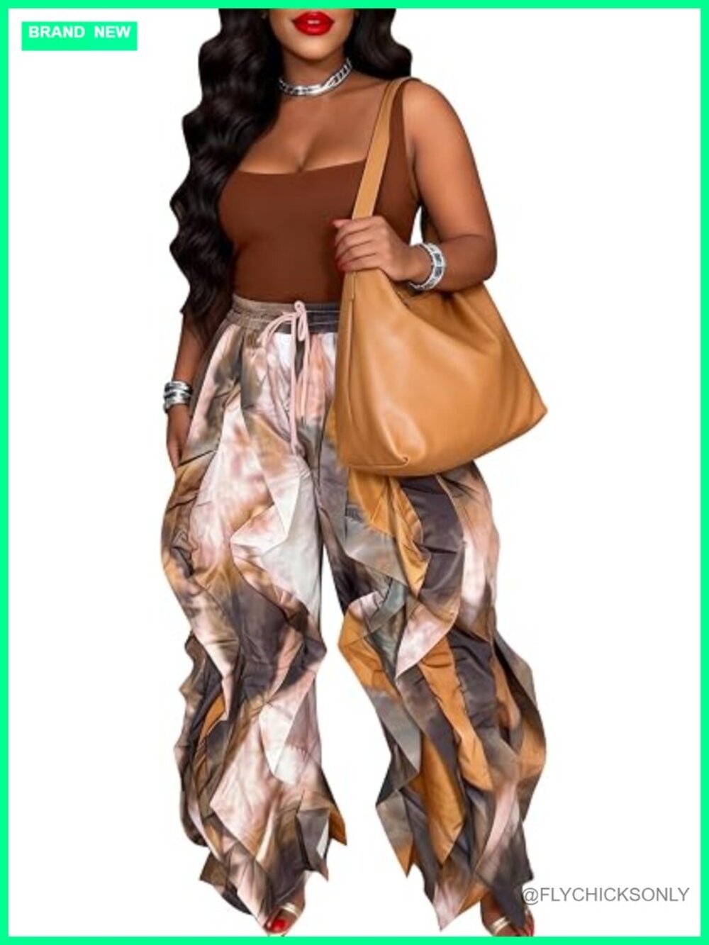 Baggy Camo Cargo Pants Drawstring High Waisted Wide Leg Joggers Parachute Pants